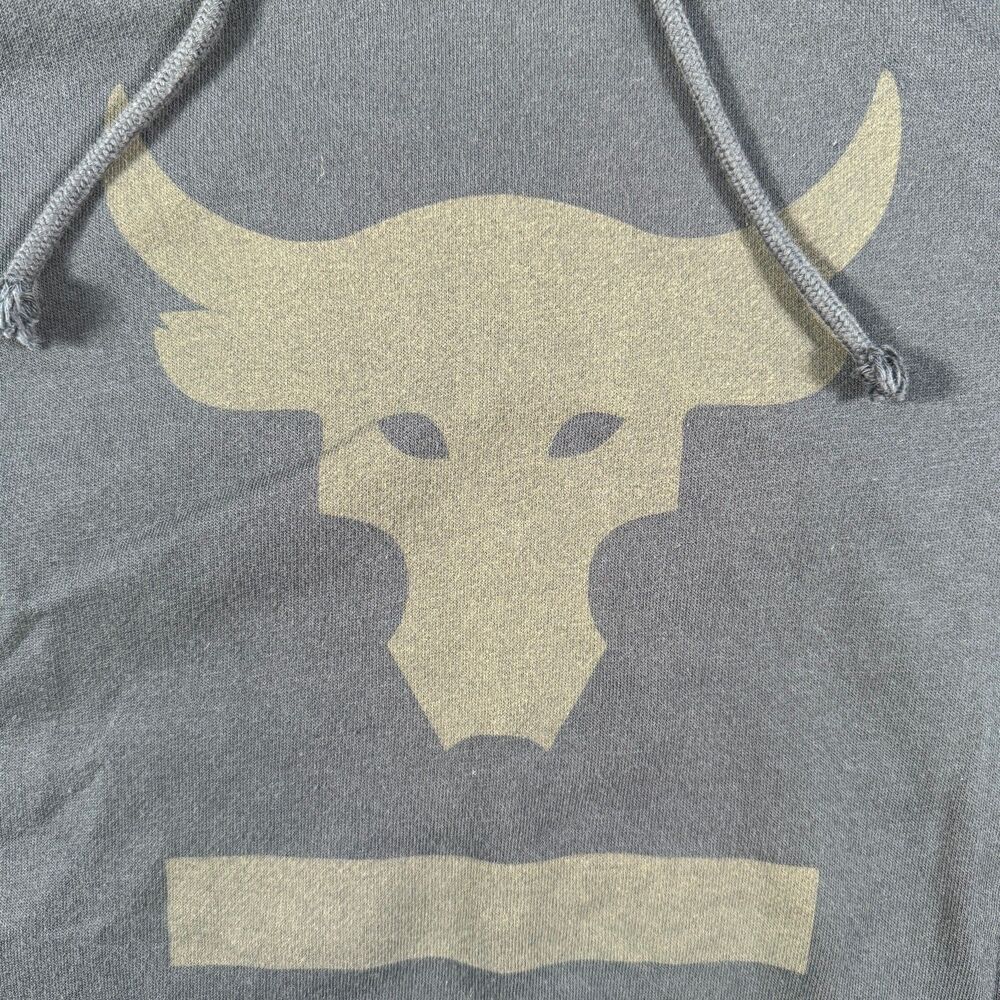 Under Armour Project Rock Hoodie Mens M Blue Short Sleeve Blood Sweat Respect - Picture 4 of 8
